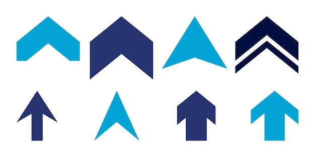 Iconas vectoriales de flechas direcciones y iconas de señales de tráfico