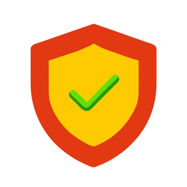 Iconas de verificación de escudo de formas de colores