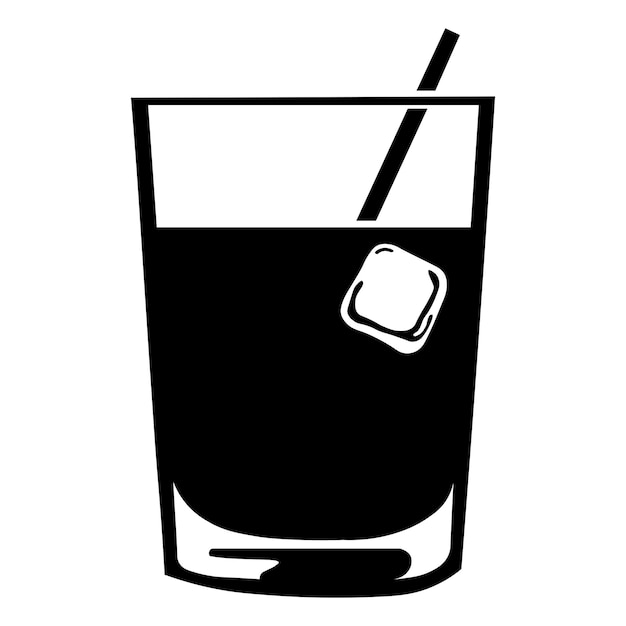 Icones de bebidas negras sobre fondo blanco