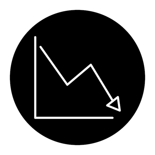 Icones de gráfico de descenso