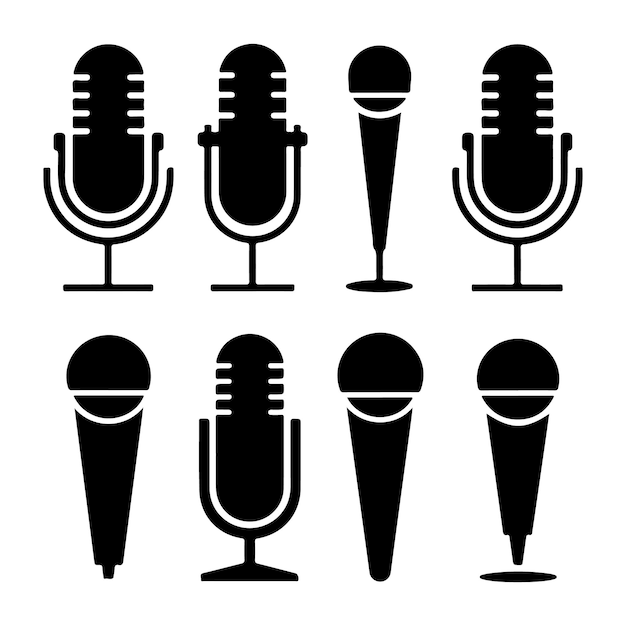 Icones de micrófono modernos en formato vectorial