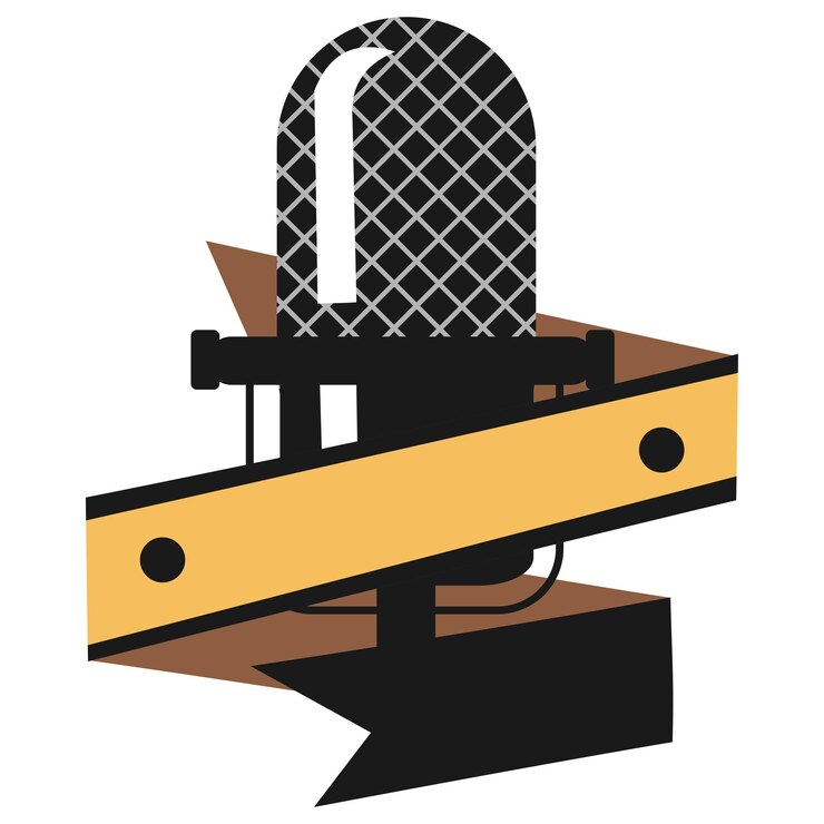 Vector icones de micrófono para el podcast