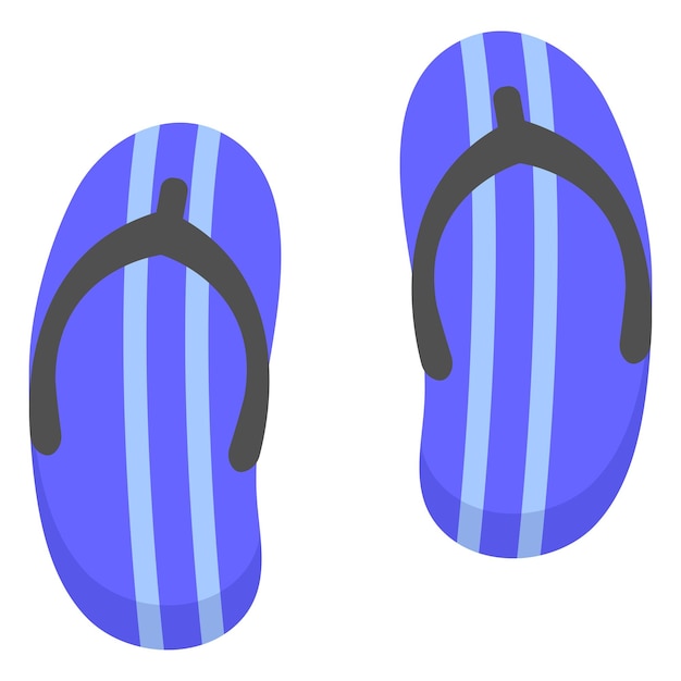 Icones planos de chanclas de dibujos animados despojados aislados sobre un fondo blanco