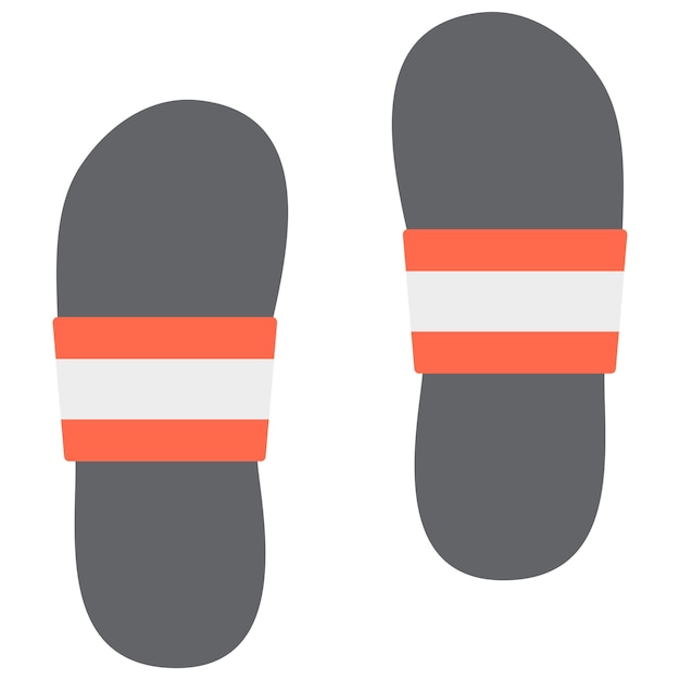 Icones planos de zapatillas de casa aislados sobre un fondo blanco
