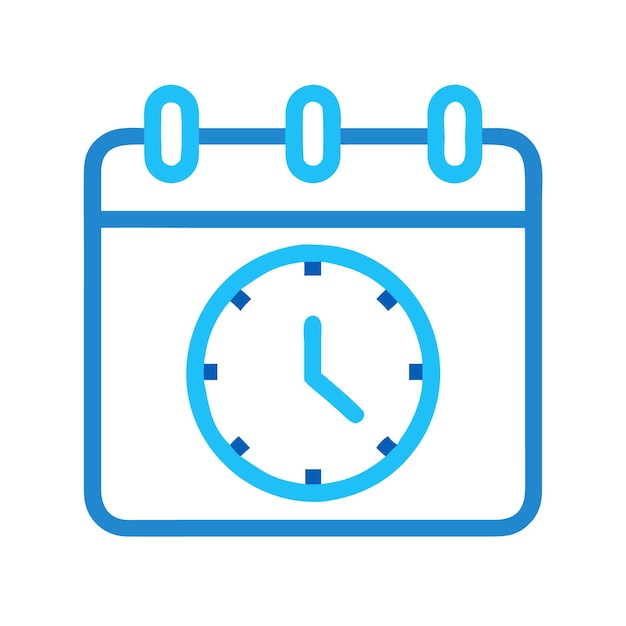 Icones de reloj y calendario en fondo blanco para la gestión del tiempo y la productividad