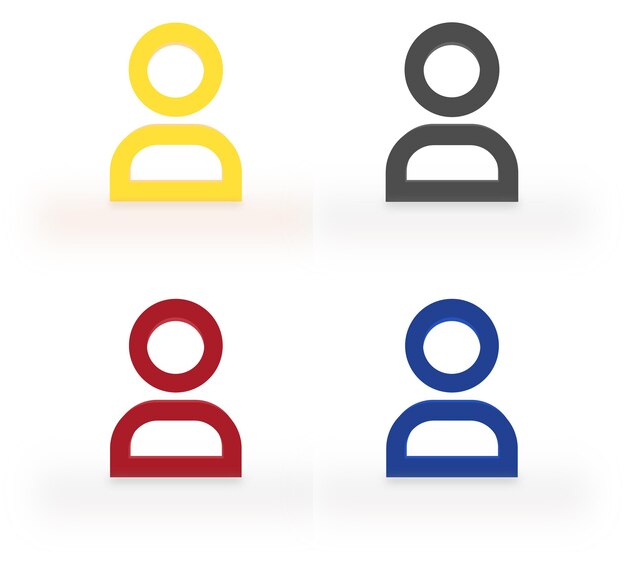 Icones de usuario coloridos en 3D