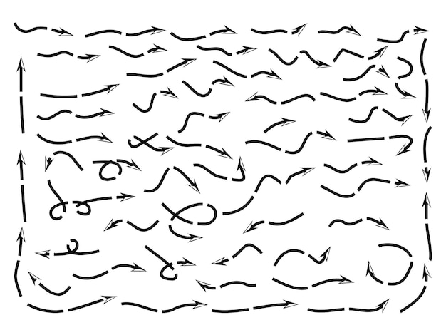 Icones de vectores de colección de flechas en fondo blanco