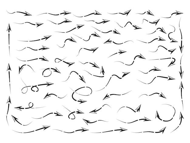 Icones de vectores de colección de flechas en fondo blanco