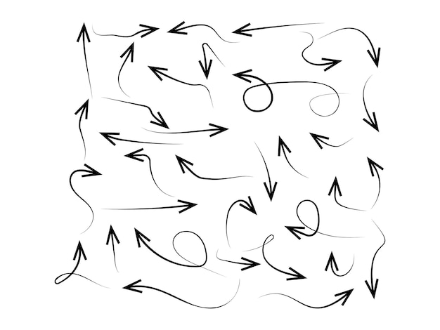 Icones de vectores de colección de flechas en fondo blanco