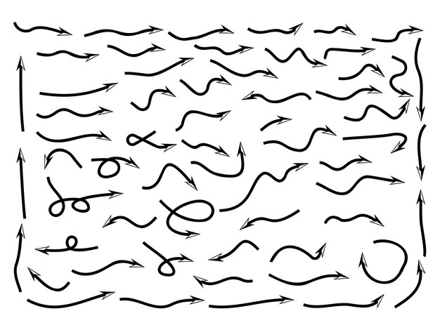 Icones de vectores de colección de flechas en fondo blanco