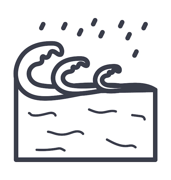 Icones vectoriales de las olas de agua
