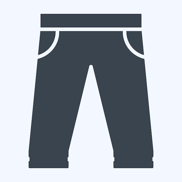 Iconia Pantalones de béisbol relacionados con el estilo de glifo del símbolo de béisbal diseño simple editable