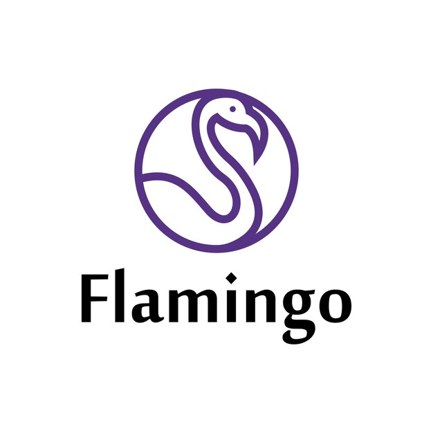 El icónico logotipo de flamingo diseña el concepto vector plantilla de logotipo de pájaro flamingo