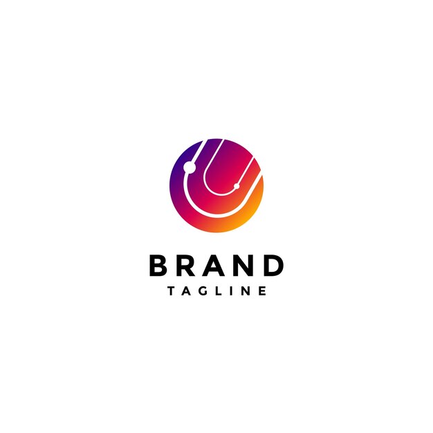 El icónico logotipo del icono del universo ilustrado por planetas en órbita dentro del círculo.