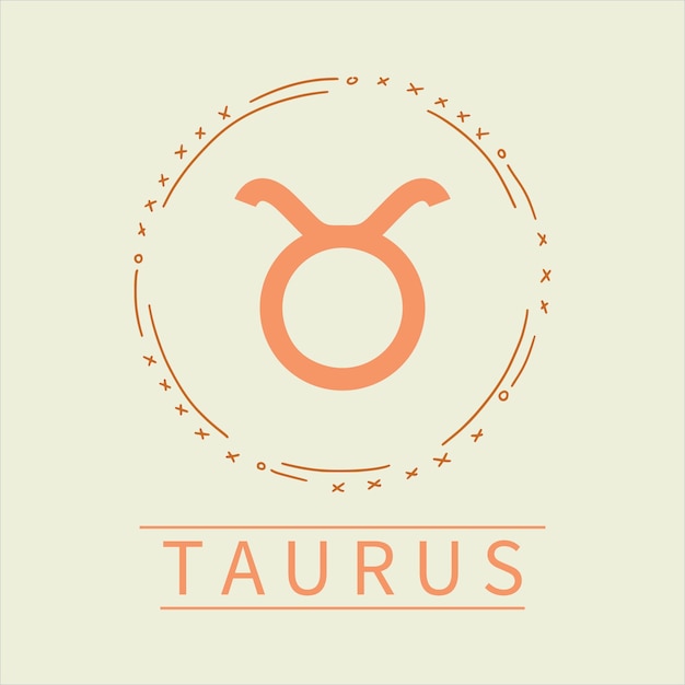 Icónico Zodiaco Tauro Decoración Lindo Marco Frontera Vector