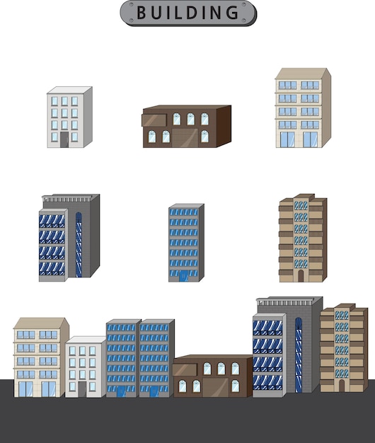 Vector iconización de los edificios