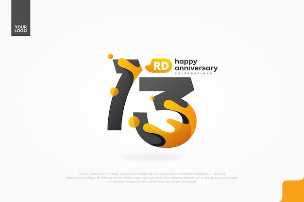 Icono del 13o aniversario con salpicaduras de agua