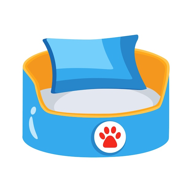 Un icono 2D que muestra la configuración cómoda de la cama de gato