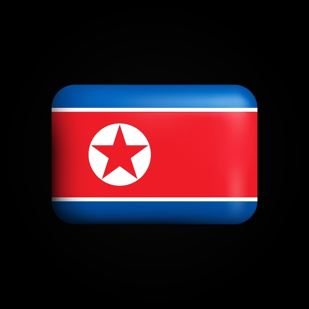 Icono 3d de la bandera de corea del norte bandera nacional de corea del norte