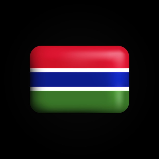 Icono 3d de la bandera de gambia bandera nacional de gambia