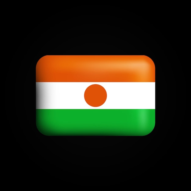 Vector icono 3d de la bandera de níger bandera nacional de níger