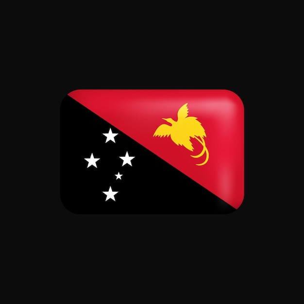 Icono 3D de la bandera de Papúa Nueva Guinea Bandera nacional de Papúa Nueva Guinea