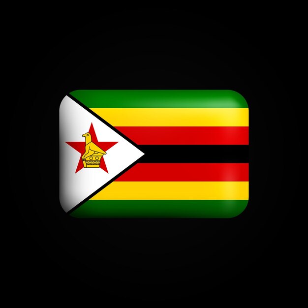Icono 3D de la bandera de Zimbabue Bandera nacional de Zimbabue