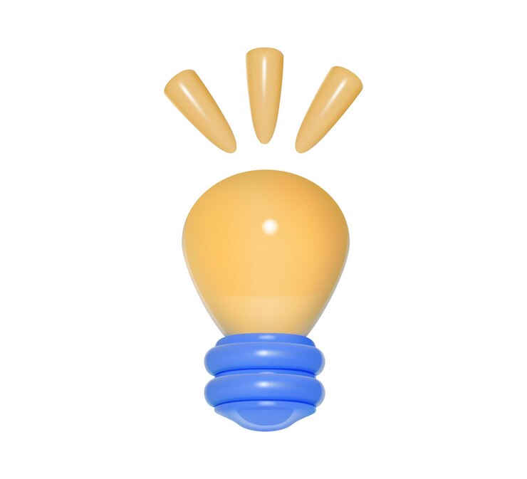Vector icono 3d de la bombilla
