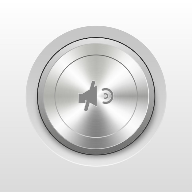Icono 3D botón de encendido reproducir pausa sonido silenciar auricular
