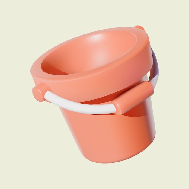 Icono 3D cubo de plástico rojo vacío aislado sobre un fondo blanco