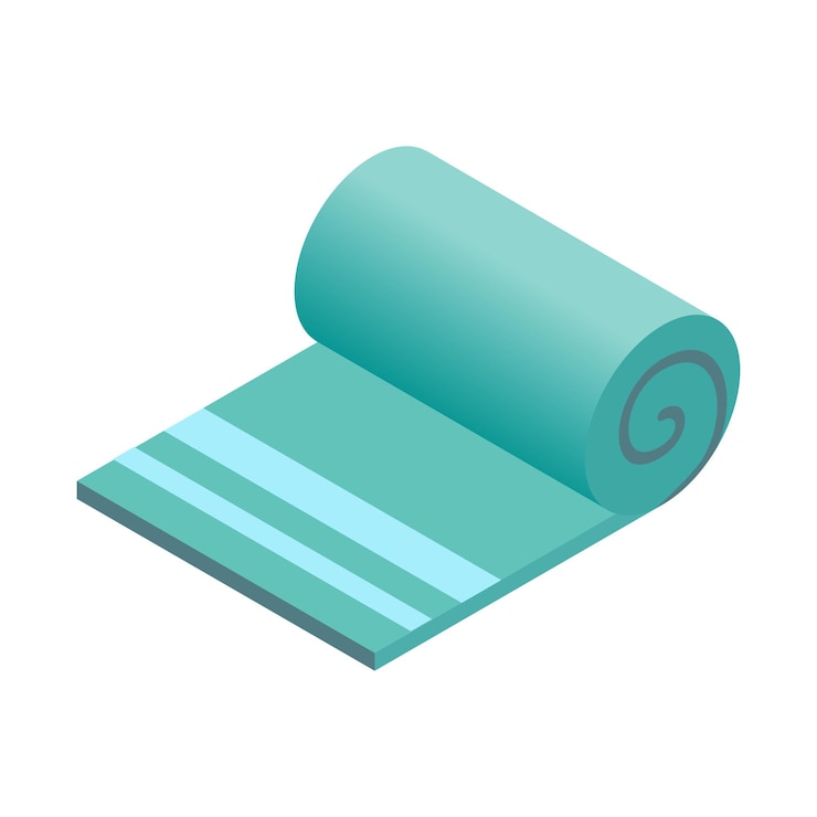 Vector icono 3d isométrico de toalla aislado en un fondo blanco