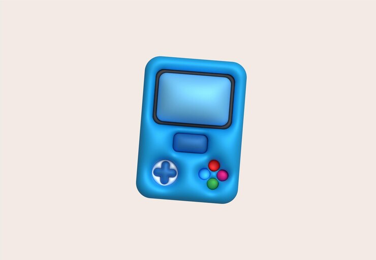 Vector icono 3d joystick gamepad consola de juegos o controlador de juegos juego de computadora estilo de dibujos animados minimalista