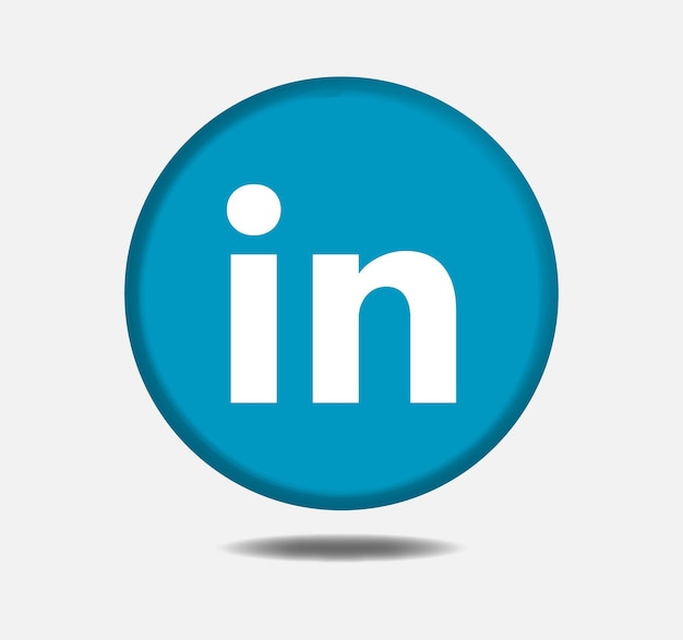 Vector icono 3d de linkedin para el diseño de la interfaz de usuario