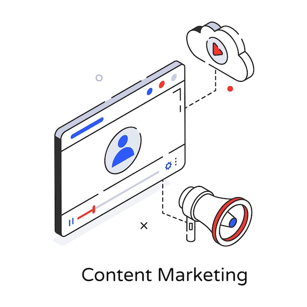 Icono 3d de marketing de contenido fácil de usar