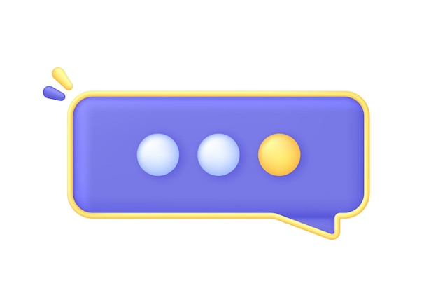 Icono 3d Mensaje de chat Concepto de diálogo de conversación soporte en línea debate de messenger