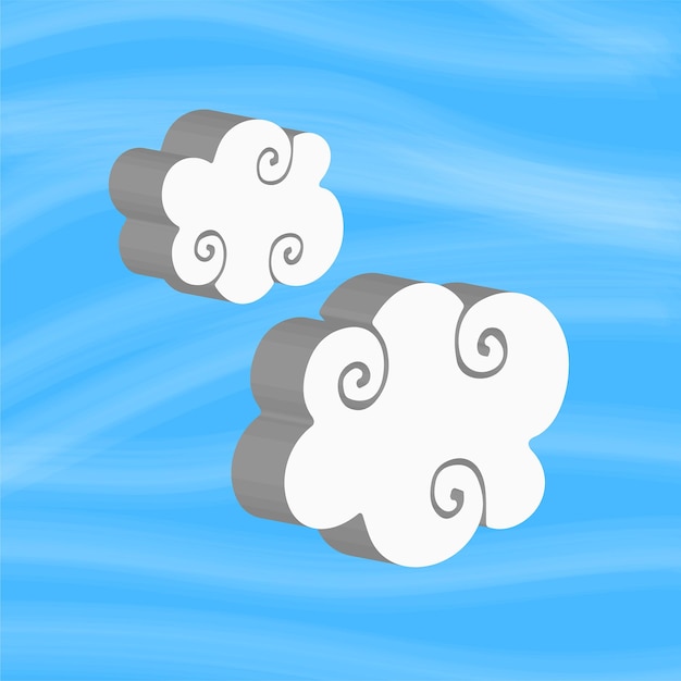 Vector icono 3d nubes cielo ilustración vectorial