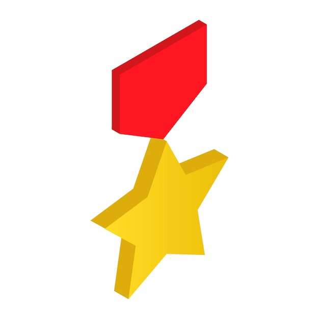 Icono 3d de orden de estrella dorada aislado en un blanco