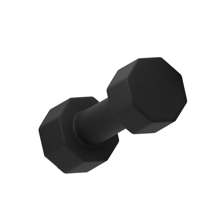Vector icono 3d de pesas negras aisladas sobre fondo blanco objeto de fitness mínimo representación 3d adecuado para entrenamiento en gimnasio y diseños relacionados con la salud