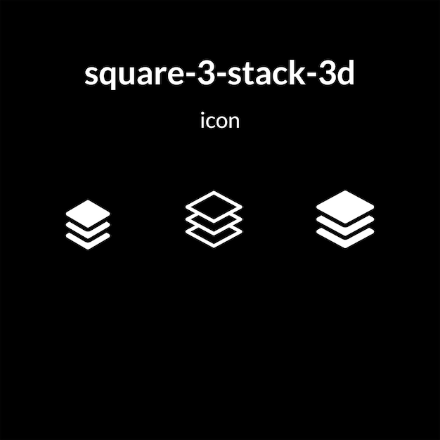 Icono 3D de la pila cuadrada 3