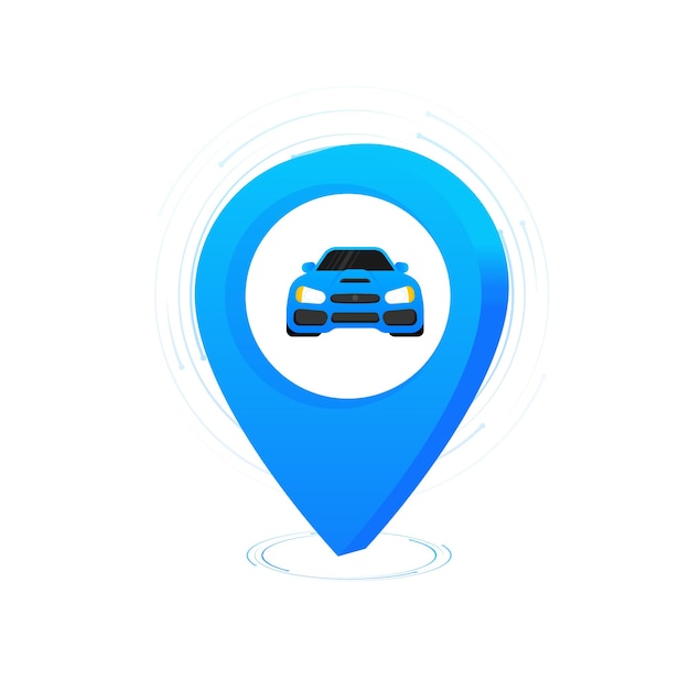icono 3d con pin azul estacionamiento sobre fondo blanco para el diseño conceptual ilustración vectorial 3d