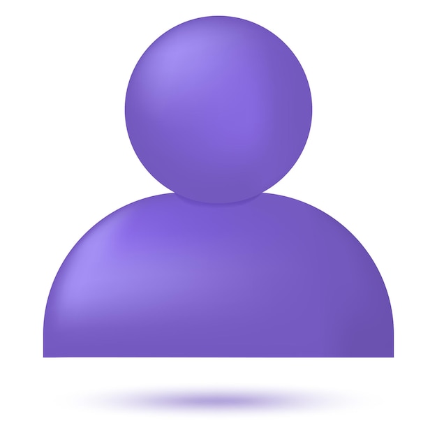 Icono 3d de símbolo humano. Simbología empresarial del usuario para el perfil del sitio web