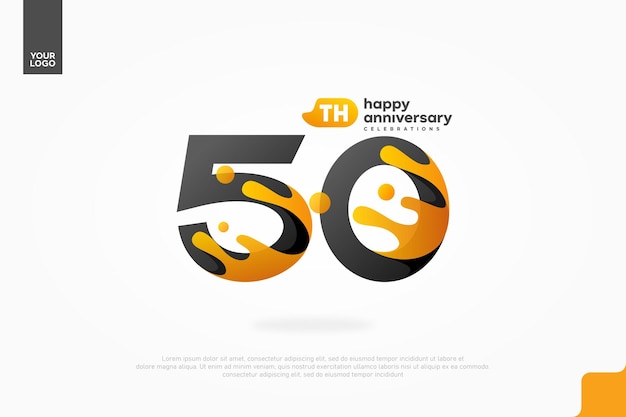Icono del 50 aniversario con salpicaduras de agua