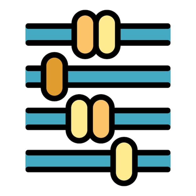 Ícono de ábaco de la escuela Contorno de ábaca de la escuela Ícono vectorial de color plano aislado