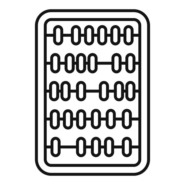 Icono de ábaco Icono de vector de ábaco de esquema para diseño web aislado sobre fondo blanco