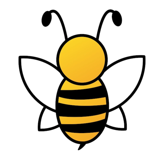 Icono de abeja de miel. Carácter de insecto. Abeja voladora de dibujos animados.