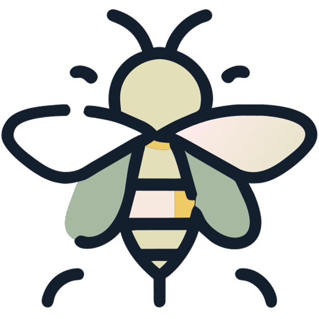 icono de abejas lindo línea rota