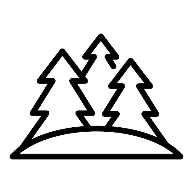 Icono de abeto de Alaska vector de contorno Invierno usa Mapa esquimal