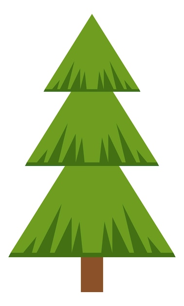Icono de abeto verde Árbol de coníferas de hoja perenne Símbolo de pino aislado sobre fondo blanco