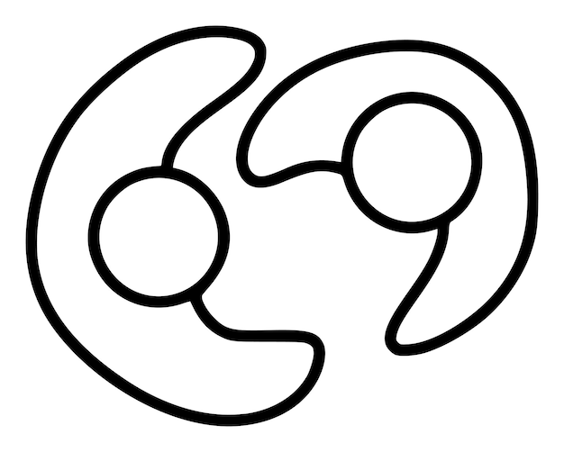 Icono de abrazo de dibujo de línea en blanco y negro con dos personas en un logotipo de abrazo apretado