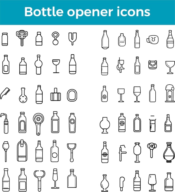 icono de abridor de botellas vector herramienta de cocina abridora de bebidas diseño de accesorios para beber